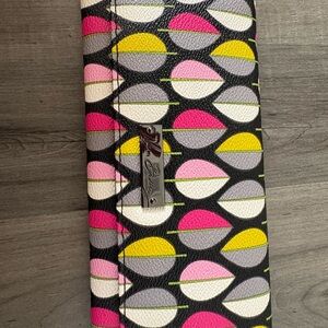 Vera Bradley Pink and Yellow Leaf Pattern Wallet